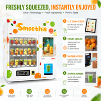 Ouruoxi 7/11 Machine à smoothies automatique avec écran tactile de 32 pouces, système intelligent, fonction SDK, distributeur innovant de fruits frais