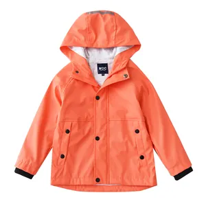 Новая модная детская одежда водонепроницаемый ПУ дождя пальто на хлопковой подкладке непромокаемые куртки, верхняя одежда для детей