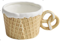 Tasse à café en céramique en forme de cône, peinte à la main, avec poignée et soucoupe, personnalisée, pour petit-déjeuner, lait ou café, idéale comme cadeau