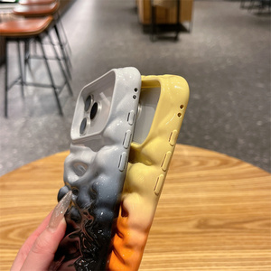 Funda para Teléfono Móvil con Degradado de Ondas Coloridas para iPhone 17 16 15 14 13 Pro Max, Textura Ondulada, Arcoíris, Cubierta Trasera Corrugada - Product Image 5