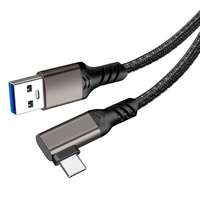 Cable de Auriculares Vr Link de Nailon USB 3.2 Gen2 de 10 Gbps y 90 Grados Tipo C para Cámara Oculus/Quest 3/Meta Quest 3S Quest2/Pro/Pico 4/Ultra