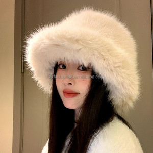 Hot Bán Thiết Kế <span class=keywords><strong>Fox</strong></span> Cap Fluffy Faux Lông Xô Mùa Đông Hat Cho Phụ Nữ Cho Sử Dụng Hàng Ngày Phong Cách Ngoài Trời Bánh - Product Image 4