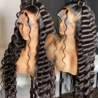 Perruque en gros 13x6 Loose Deep Wave pour femmes noires américaines, perruque frontale 13x4 en dentelle HD, perruque en cheveux humains vierges vietnamiens