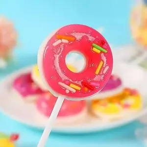 Kinder Creatieve Schattige Fruit Gemengde Smaak Donut Vorm Lolly Hard Candy