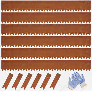 Bordure de jardin en acier noir/ton rouille, lot de 6, bordure de jardin robuste résistante à la corrosion pour les parterres de fleurs et les pelouses - Product Image 5