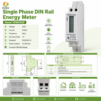 Compteur d'énergie intelligent monophasé avec écran LCD, 5(30)A, mesure active du réseau, rail DIN 35mm, avec compteur intégré