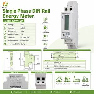 <span class=keywords><strong>Compteur</strong></span> <span class=keywords><strong>d</strong></span>'<span class=keywords><strong>énergie</strong></span> intelligent monophasé avec écran LCD, 5(30)A, mesure active du réseau, rail DIN 35mm, avec <span class=keywords><strong>compteur</strong></span> intégré - Product Image 1