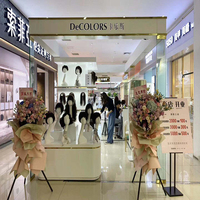 Mobilier de salon de beauté écologique pliable directement de l'usine, boutique de perruques, présentoir décoratif de cheveux pour la décoration intérieure