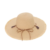 Personnalisable pliable bohème femmes à larges bords chapeau de paille arc à la mode parasol pour la pêche activités de plein air en gros