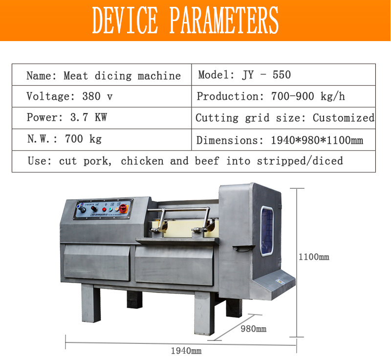 manufacturing meat cutting machine factory frozen meat dicing cube cutter machine fat meat dicing equipment