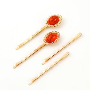 Pince à cheveux en fer électroplaqué avec pierre violette, pince latérale pour femmes, usage quotidien, accessoire de coiffure en métal, fabriqué en Chine - Product Image 2