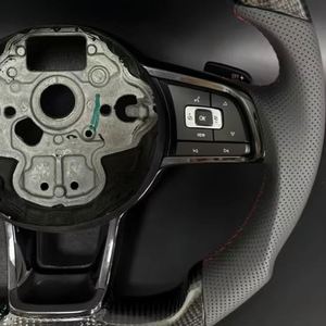 Volante de Cuero de Fibra de Carbono Brillante de Alta Calidad para Volkswagen <span class=keywords><strong>Polo</strong></span> Golf <span class=keywords><strong>6</strong></span> 7 7.5 8 R <span class=keywords><strong>GTI</strong></span> Passat B6 B7 CCMK6 Mk7 - Product Image 3