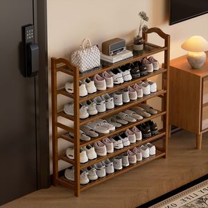 Bamboo and wood <b>shoe</b> rack, home entrance, indoor multi-layer simple <b>shoe</b> cabinet, <b>space</b>-<b>saving</b>, large-capacity <b>storage</b> rack - Product Image 4