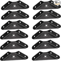 Accessoires de montage pour cadre photo, code d'angle de cadre noir, support en L à 4 trous, plaque de réparation, connecteur en acier au carbone pour bois
