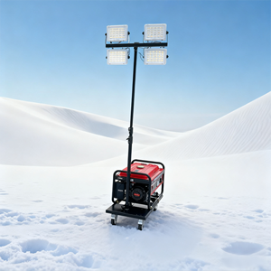 Легкая осветительная вышка с двигателем-генератором и ручной подъемной мачтой, оснащенная 4 светодиодными фарами - Product Image 3