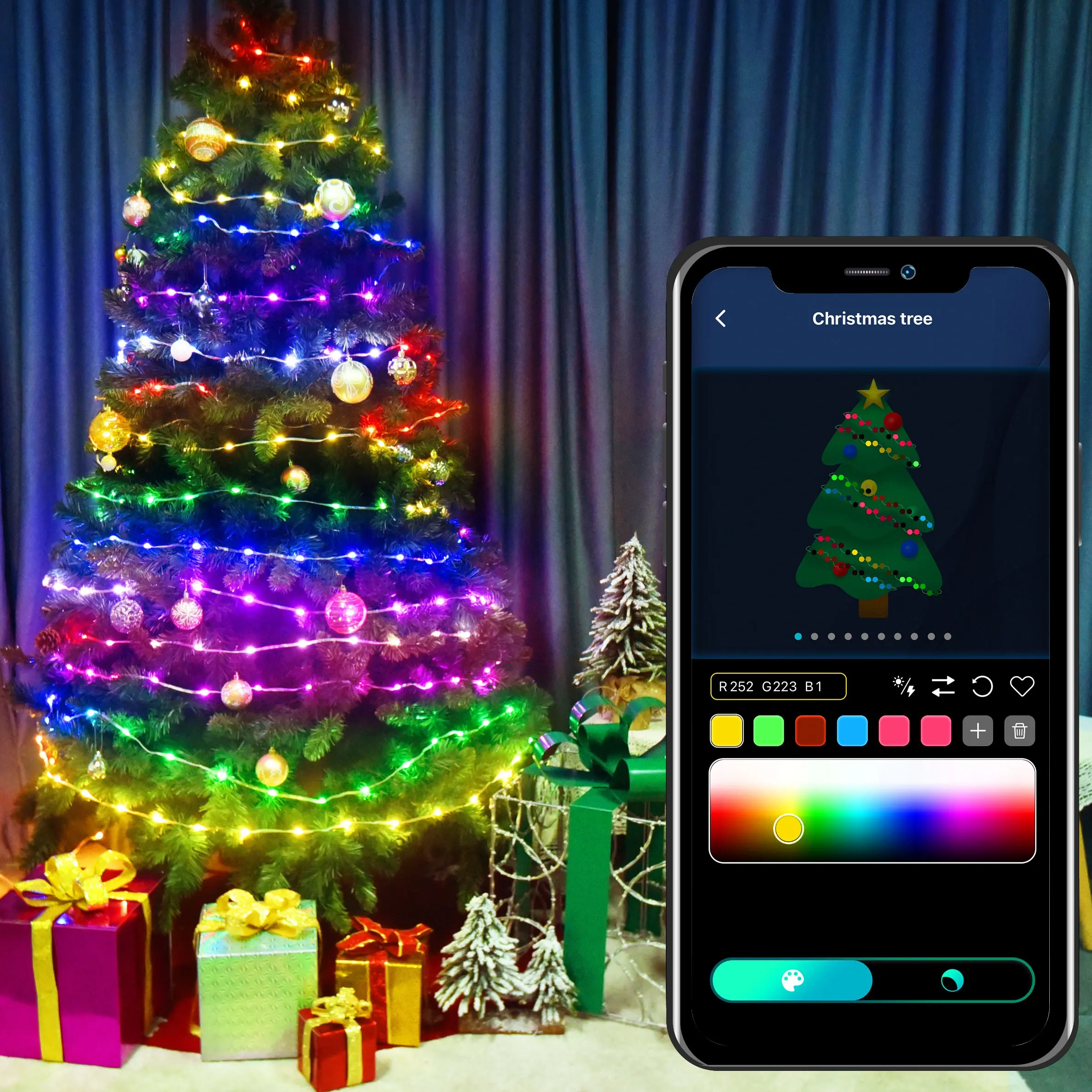 10M USB Christmas Tree Led String Lights With Smart BLE App Remote Control Christmas Home Decor Fairy Lights Garland