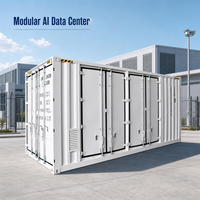 Centre de données conteneurisé haute disponibilité avec système de confinement et distribution d'alimentation modulaire, refroidissement liquide par plaque froide conteneurisée