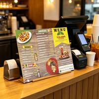 Menu de restaurant tri-plié imprimé sur mesure de haute qualité, couleur pleine, papier couché mat 200 g/m², laminé
