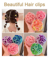 La bande de cheveux haute élasticité pour enfants ne fait pas mal aux cheveux bande de cuir coloré pouce anneau tête corde mignon bébé cravate cheveux filles