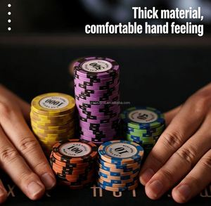 ชิปเซ็ตเกมโป๊กเกอร์คุณภาพสูง 39 มม. เซรามิกเกรดคาสิโน พร้อมโลโก้ OEM EPT WPT เท็กซัส โฮลเอ็ม ดีไซน์ตามสั่ง - Product Image 3