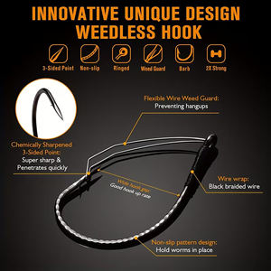 Hameçons anti-accrocs sans plomb pour appâts souples, à large ouverture, pour la pêche au black-bass, Neko Rig, tailles 1 # , 1/0, 2/0 - Product Image 4