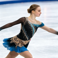Robe de patinage artistique à dégradé noir et bleu avec strass, manches asymétriques en maille pour enfants et adultes, performance de patinage sur glace