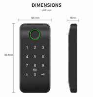 Serrure de meuble pour tiroir et armoire, déverrouillage par empreinte digitale, mot de passe, carte, application TTlock, en alliage de zinc, 38 langues, sans clé