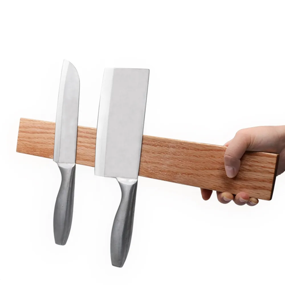 custom logo kitchen accessories magnetic knife holder wood