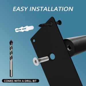 Barandillas de Hierro Forjado Baihao, Negras, para Interiores y Exteriores, Montadas en la Pared del Garaje, Pasamanos con Capacidad de Carga de 100 kg, Barandas de Seguridad para Baño - Product Image 4