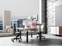 Bureau debout OMNI avec système anti-collision, bureau électrique à double moteur pour position assise-debout, bureau intelligent avec mémoire de position prédéfinie