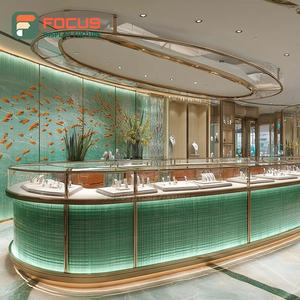 Minimalist Boutique Jewelry Display Cabinet Polished Surface Boutique Space Glass Showcase - Product Image 4