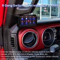 Panneau de commande RGB 8 voies 12V, interrupteur à intensité variable automatique, panneau de commande tactile à impulsions momentanées pour Jeep Wrangler