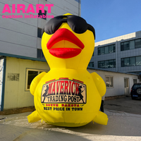 Canard géant jaune avec lunettes de soleil pour idées de fêtes sur la plage, ballon canard en PVC pour accessoires de scène