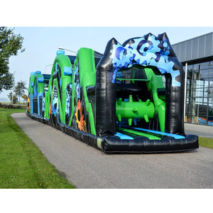 Grande Castello Gonfiabile con Pista a Ostacoli Rotante e Parete d'Arrampicata - Product Image 1