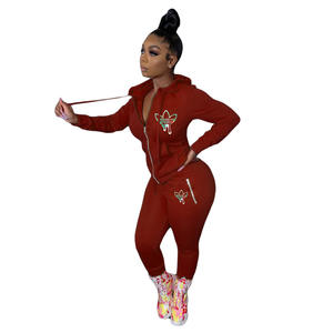 Toptan 2026 Moda Yaz Kadın Uzun Kollu Kapüşonlu Pantolon Takım 2 Parça Set (CN0049S3) - Product Image 6