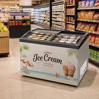 Congélateur à crème glacée portable 480L à usage commercial, structure multi-paniers, affichage de la température unique, stable et efficace