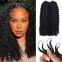 Miracle Knots Cheveux Humains pour Crochets, Cheveux Naturels pour Tresses, Extensions de Cheveux Humains Super Double Drawn pour Femmes Noires