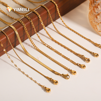 YML & vente en gros gros collier empilé en acier inoxydable de luxe personnalisé plaqué or 18 carats bijoux hypoallergéniques étanches