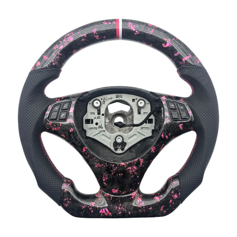 มีรู + คาร์บอนปลอมแปลง + หนัง + เย็บสีชมพู + ฝาครอบ