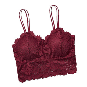 Top de Encaje con <span class=keywords><strong>Tirantes</strong></span> Finos y Diseño de Girasol para Mujer, Bralette, Ropa Interior - Product Image 4