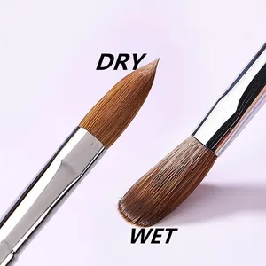 1PC Kolinsky Sable Acrylic Nail Art <b>Brush</b> Nail Extension UV Nail Gel Carving Pen <b>Brush</b> Flat <b>Round</b> Red Wood Acrylic <b>Brush</b> - Product Image 2