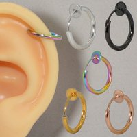 Faux anneaux d'oreille, de nez et de lèvres, clips sans perçage, bijoux de corps tendance pour femmes et hommes