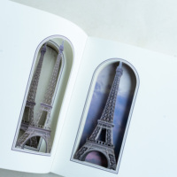 Carnet 3D sculpté Tour Eiffel – Journal d'art en papier au design original – Souvenir de voyage – Cadeau – Artisanat de découpe de papier haut de gamme