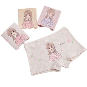 Calzoncillos de algodón de Color para niña de 4 piezas, calzoncillos bóxer de algodón transpirable de dibujos animados para niña, pantalones bóxer para niña - Product Image 1