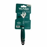 Clé à molette réglable en acier au carbone VCANO, 6 pouces, à verrouillage professionnel, finition chromée, verte, qualité industrielle, OEM