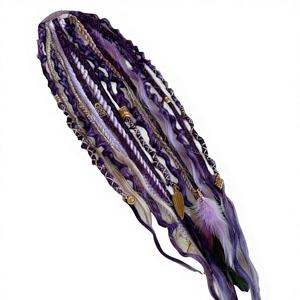 Queue de cheval élastique en une minute |   Extension de cheveux bohème tressée à la main de 22 pouces avec perles, à enfiler rapidement pour les festivals et le quotidien - Product Image 1