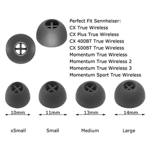 Para <span class=keywords><strong>Sennheiser</strong></span> <span class=keywords><strong>Momentum</strong></span> True Wireless 2 <span class=keywords><strong>3</strong></span> puntas de oreja para Sennheise CX 400BT 500BT True Wireless cubierta de goma de silicona Eartip - Product Image 1