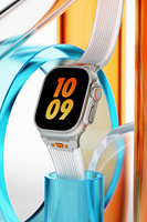 Correa de Reloj de Lujo de Silicona Líquida y Acero Inoxidable 316 para Ultra 49mm SE 44mm 42mm 38mm, Correa Transparente