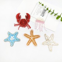 Appliques de sequins faites à la main, motifs sportifs quatre saisons, méduse et étoile de mer, pour vêtements et décoration DIY, Modèle 232