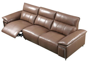 Hersteller 3-Sitzer Brauner Leder-Relaxsessel mit elektrischer Verstellung, Smart <span class=keywords><strong>Recliner</strong></span>, Elektrischer Sofasessel für Wohnzimmer, Hotels, Apartments - Product Image 3